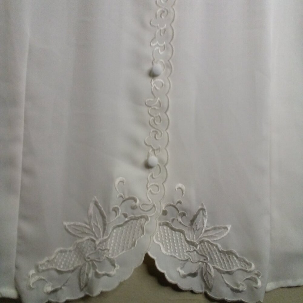 Voir Collection Blouse Women 16W 16 Vintage Embroidery Button Up Feminine Ivory - Picture 7 of 16